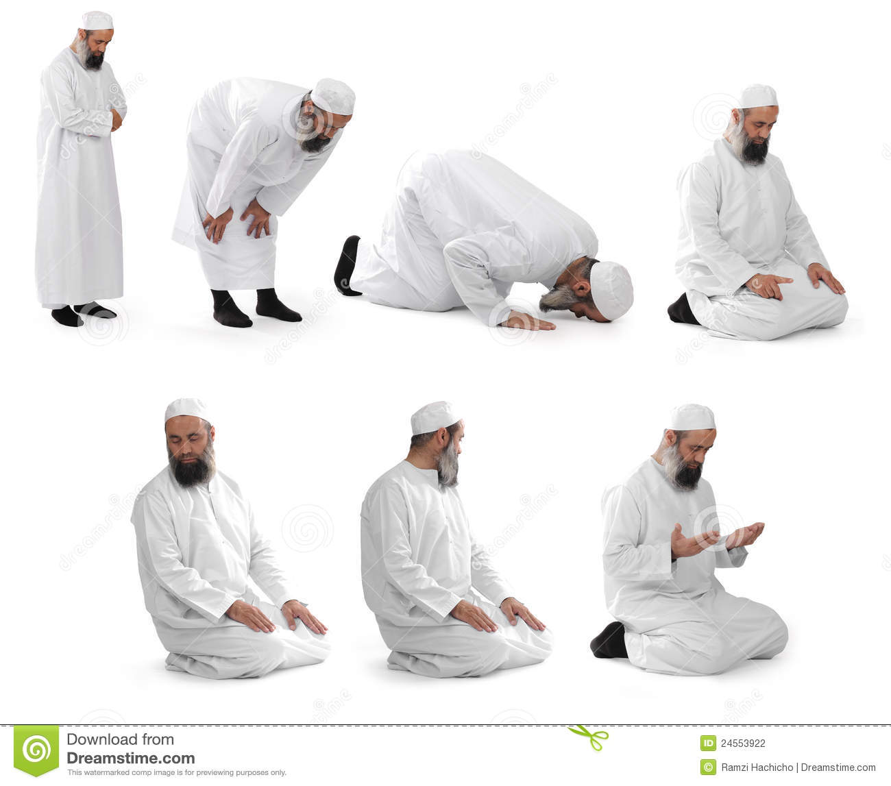 Hires Demonstration Of Islamic Prayer Done By Muslim Sheikh   Clipping