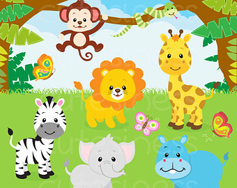 Jungle Animal Clipart Baby Animals Clipart Safari Clipart Zoo Clipart