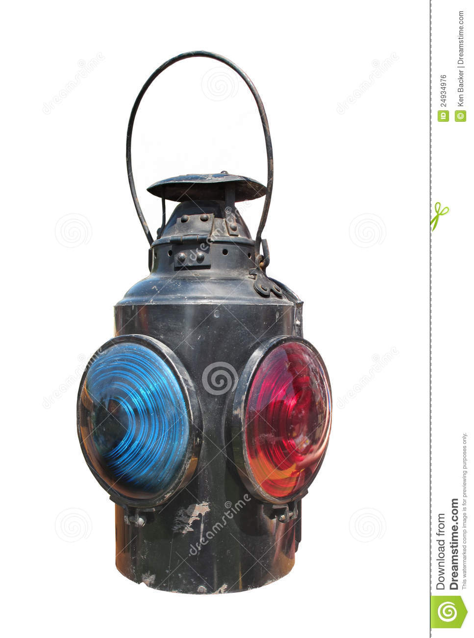 Kerosene Railroad Signal Lantern Isolated Royalty Free Stock Image