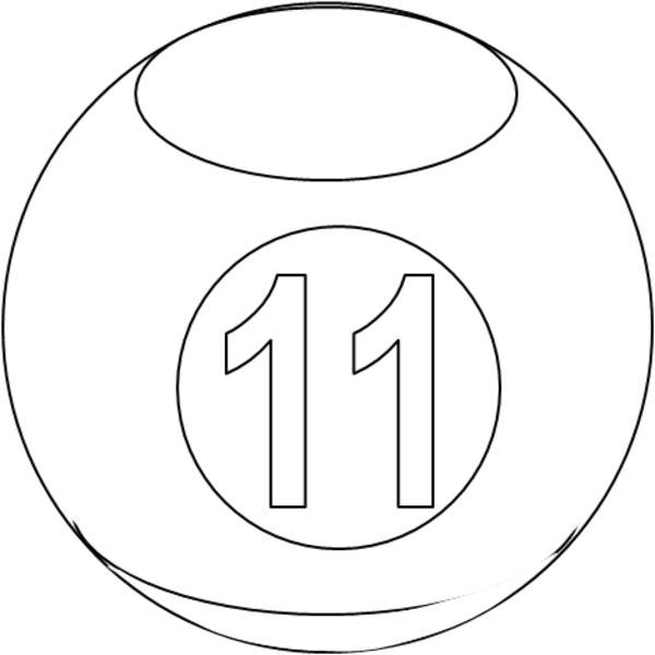Number Eleven Clipart Billiard Ball Bw 11 Image
