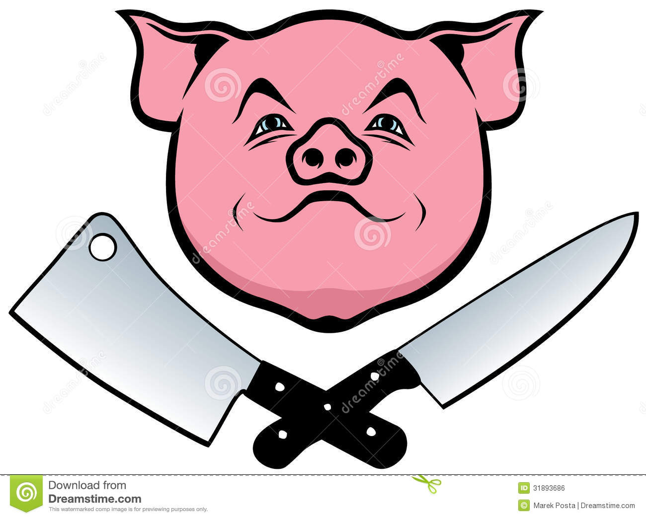 Pig Knife And Cleaver Royalty Free Stock Image   Image  31893686