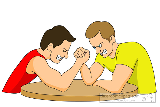 Recreation   Two Men Arm Wrestling   Classroom Clipart