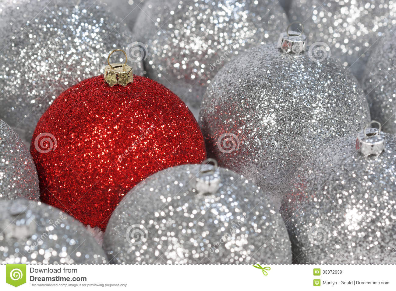 Red Silver Christmas Ornaments Royalty Free Stock Images   Image    