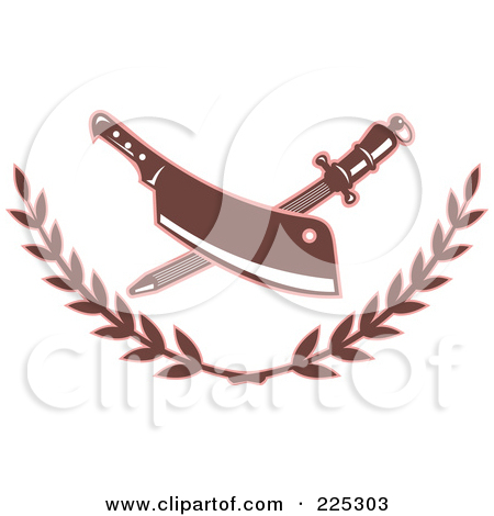 Royalty Free  Rf  Clipart Illustration Of A Retro Butcher Knife And