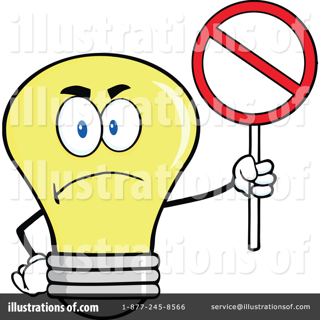 Royalty Free  Rf  Yellow Light Bulb Clipart Illustration By Hit Toon
