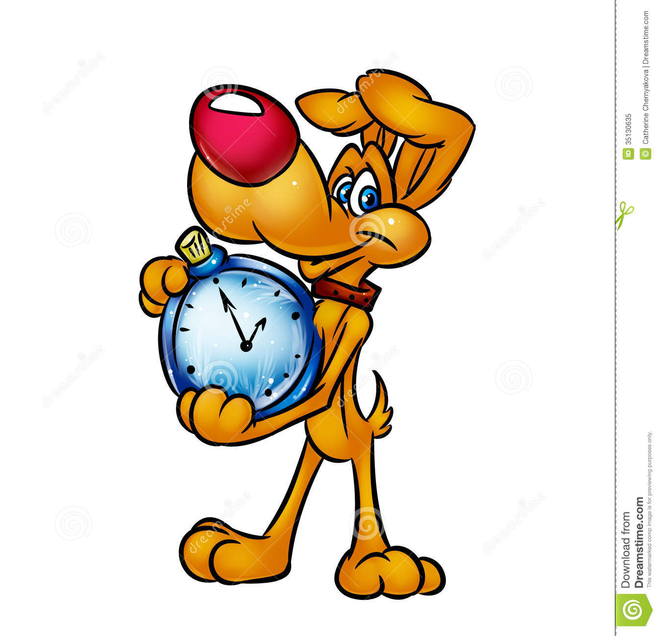Royalty Free Stock Photo  Dog New Year Clock  Image  35130635