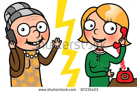 Women  Grandmother And Daughter Talking On Phone Vector Illustration