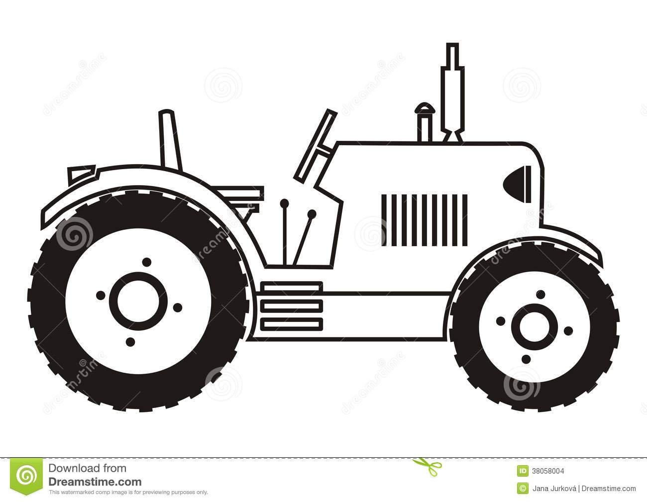 Antique Tractor Clipart Black And White Tractor   Coloring