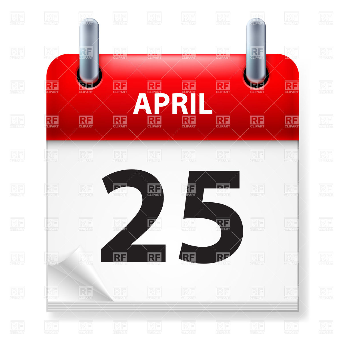 April 25   Calendar Icon 9418 Download Royalty Free Vector Clipart    