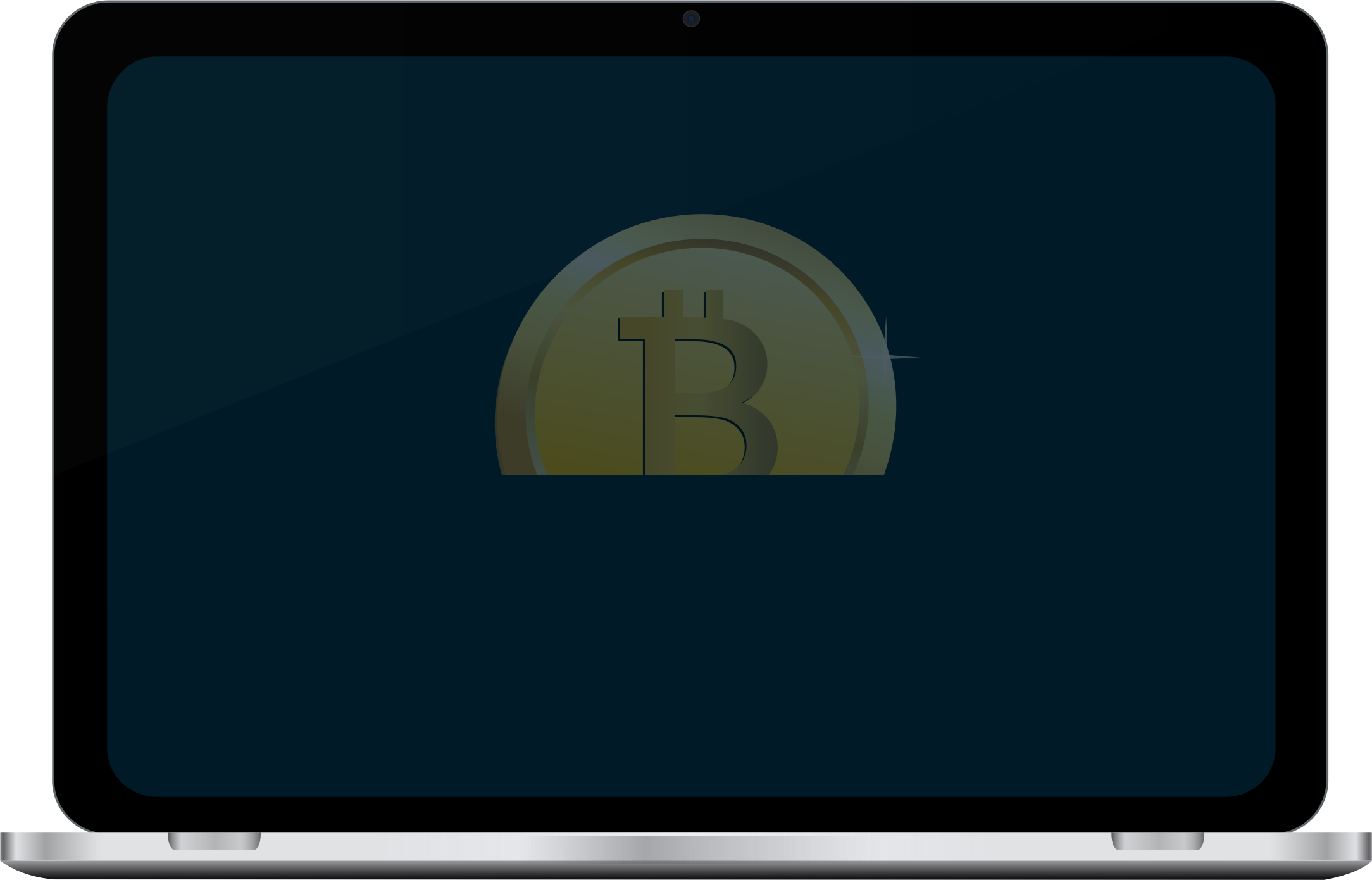 Bitcoin In Laptop Screen By Casino