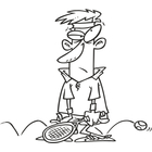 Cartoon Sore Loser Tennis Player By Ron Leishman   Toon Vectors Eps    