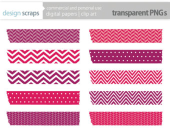 Chevron Clipart Commercial Use   Pink Purple Washi Tape   Instant