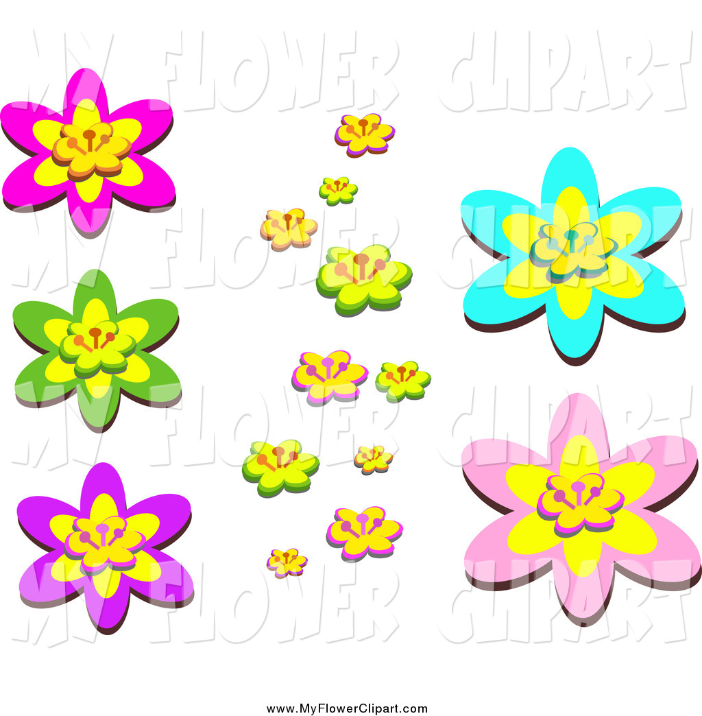 Clip Art Of A Tree With Colorful Blossoming Flowers By Kj Pargeter