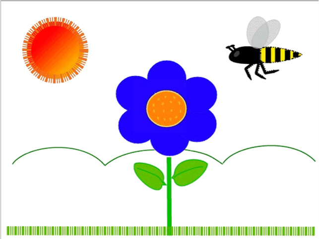 Flower Sun And Bee Clipart Picture With Transparent Backgound