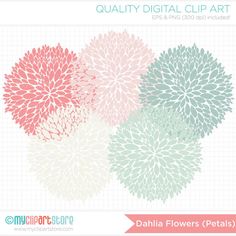 Flowers  Petals  Clip Art   Digital Clipart   Instant Download More