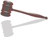 Gavel Illustration With Reflection   Clipart Graphic