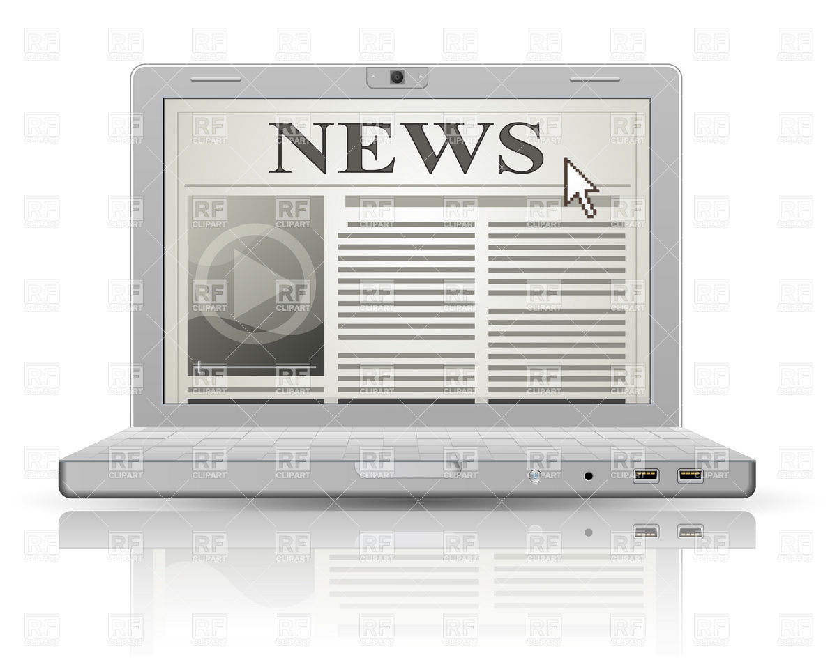 Laptop With News Website On Screen Technology Download Royalty Free