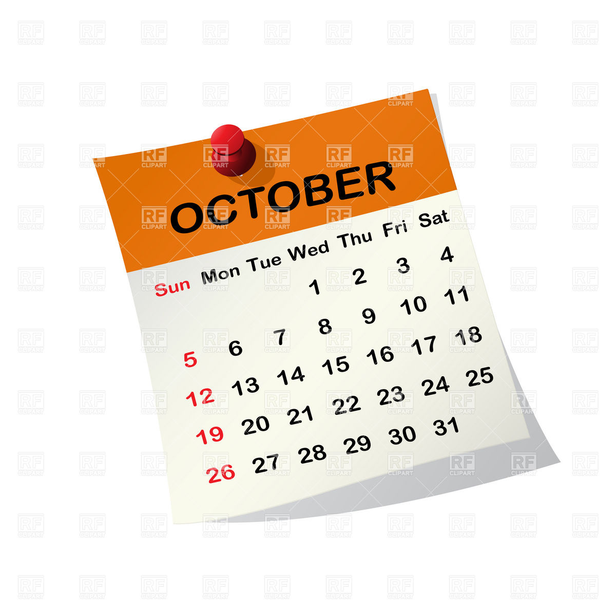 October 2014 Month Calendar 20532 Design Elements Download Royalty    