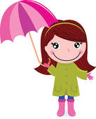 Stock Illustration Of Duck Child Umbrella Raincoat Girl Grove