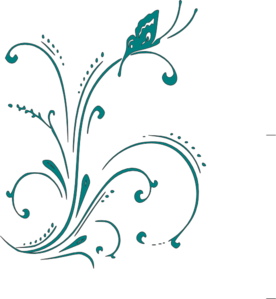 Teal Butterfly Scroll Clip Art At Clker Com   Vector Clip Art Online