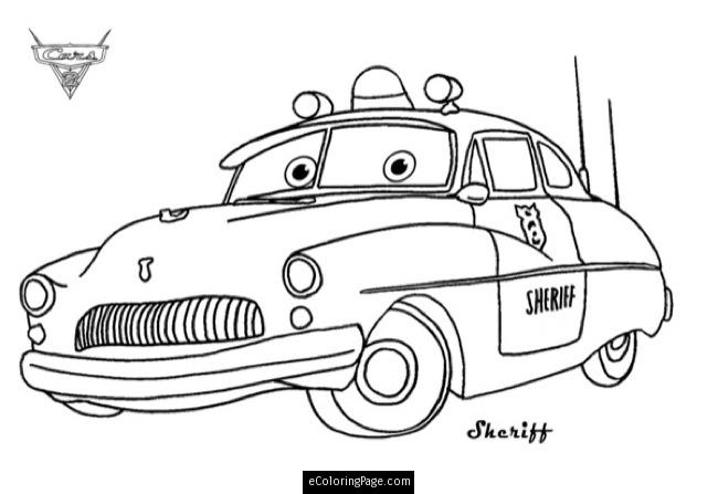      The Sheriff Coloring Page  Pixar Tow Mater Tow Truck Coloring Page