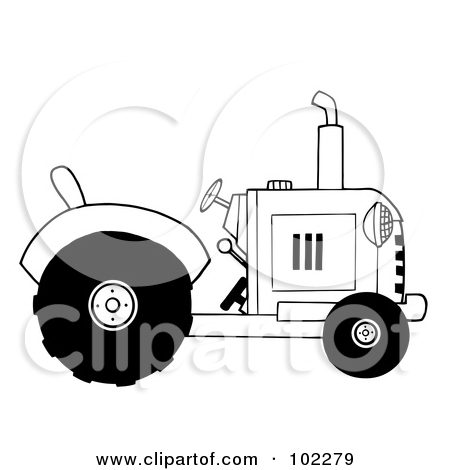 Tractor Black And White Clipart