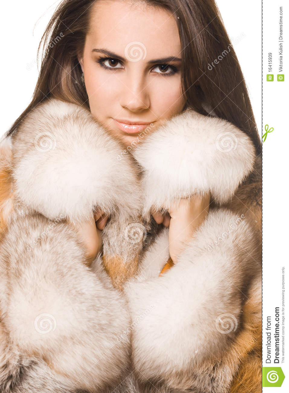 Woman In A Fur Coat Royalty Free Stock Images   Image  16415939