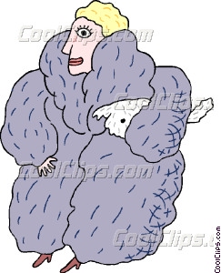Woman In Fur Coat Vector Clip Art