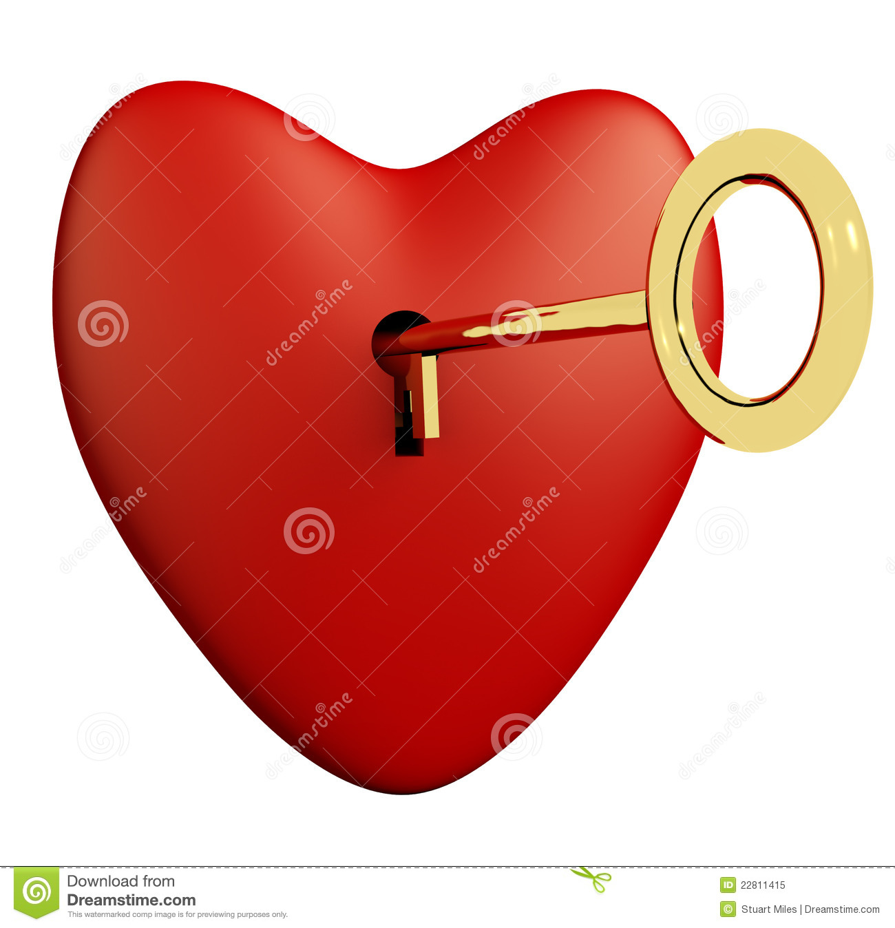Antique Heart Key Clipart