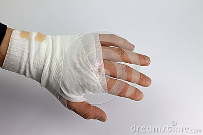 Bandaged Hand After Accident Or Injury