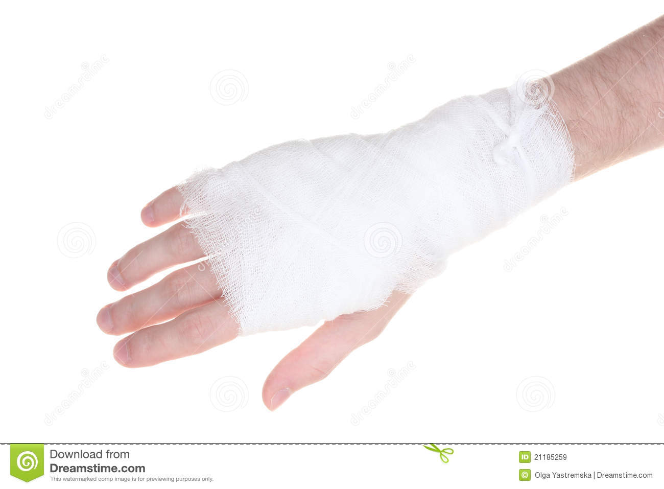 Bandaged Hand Over The White