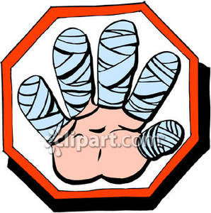 Bandaged Hand   Royalty Free Clipart Picture