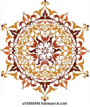 Burgundy Orange And Red Leaf Pattern Design Ornament View Large Clip