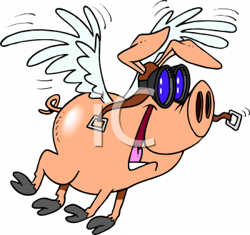 Cartoon Pig  Angel Pig