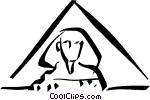 Egyptian Pyramid With A Sphinx Vector Clip Art