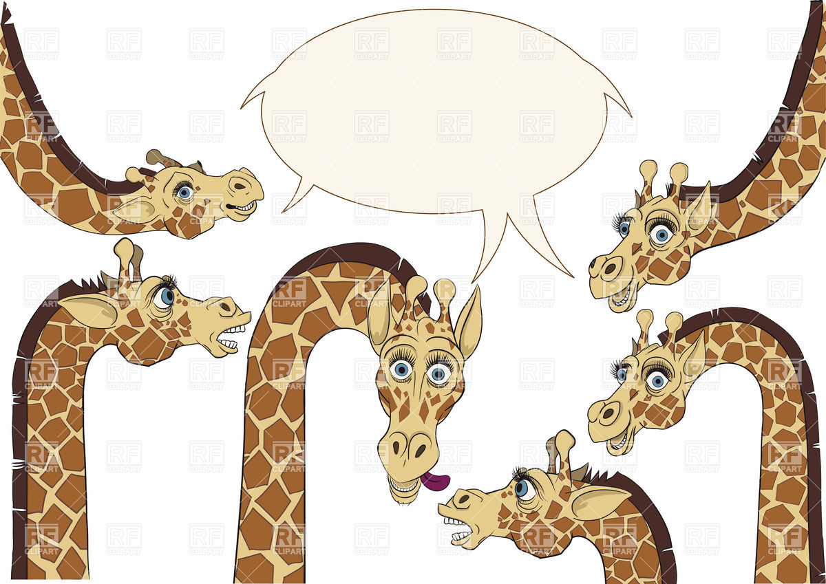 Funny Giraffes With Empty Speech Bubble Download Free Vector Clipart
