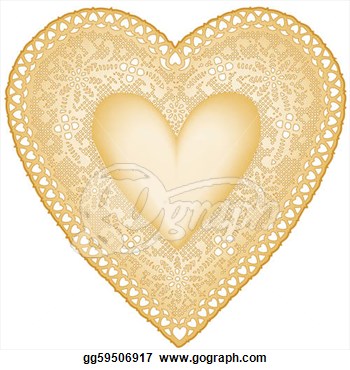 Gold Heart Clipart Antique Gold Lace Doily Heart
