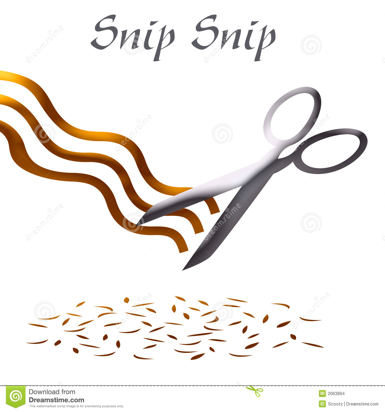 Haircut Poster Scissors And Hair On White Background