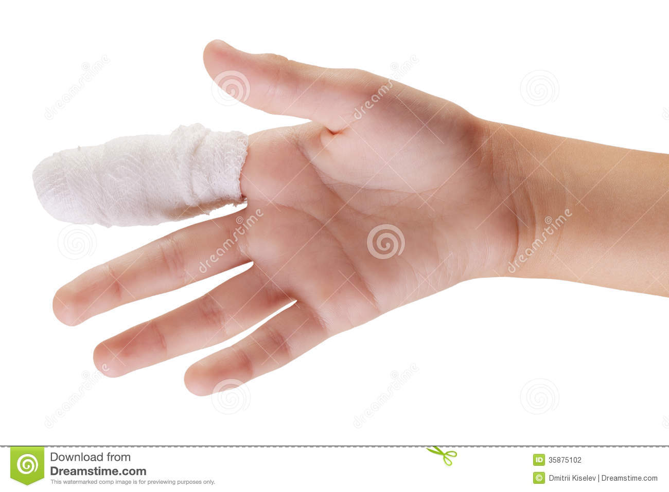 Hand With Bandaged Finger Stock Photography   Image  35875102