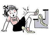 Has Fallen Over Playing In He Mothers High Heels   Clipart Graphic