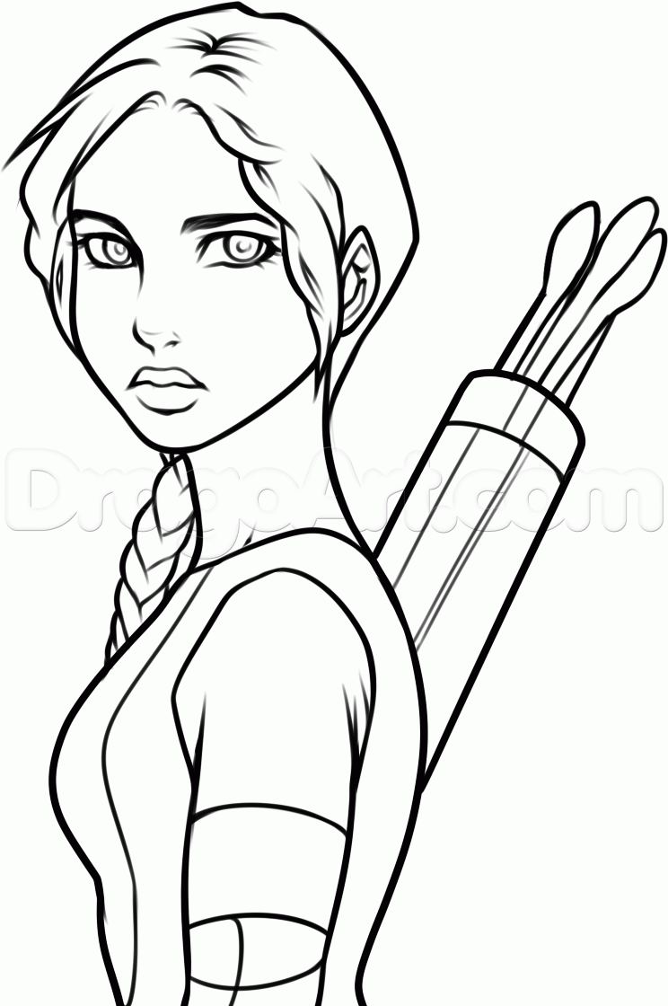 How To Draw Anime Katniss Everdeen Step By Step Anime People Anime