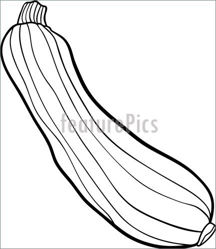 Illustration Of Green Zucchini Vegetable Food Object For Coloring Book