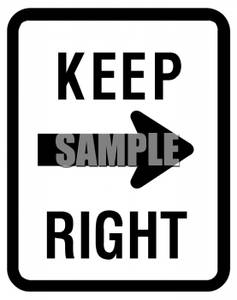 Keep Right Street Sign   Royalty Free Clipart Picture