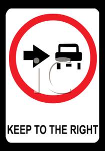 Keep To The Right Road Sign   Royalty Free Clipart Picture