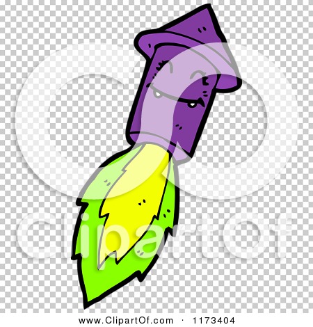 Of A Purple Firework Rocket Mascot   Royalty Free Vector Clipart    