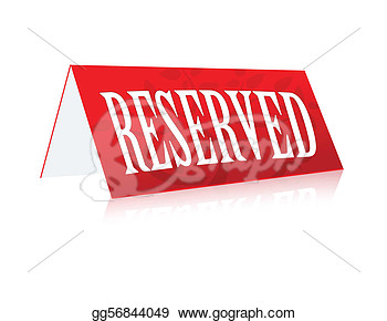 Reserved Sign Isolated Over A White Background   Stock Clipart