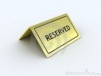 Reserved Sign Stock Photo   Image  802380