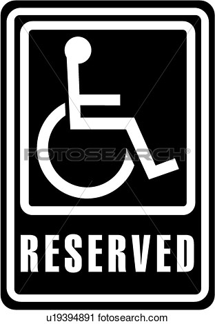 Reserved Sign Wheelchair Word View Large Clip Art Graphic