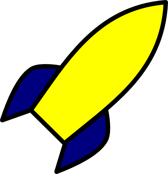 Rocket Blue Yellow Clip Art At Clker Com   Vector Clip Art Online