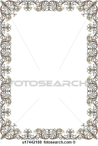 Silver And Burgundy Victorian Border  Fotosearch   Search Clipart